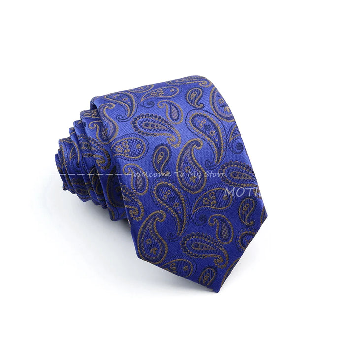 Blue Paisley Floral Tie For Business And Party Attire