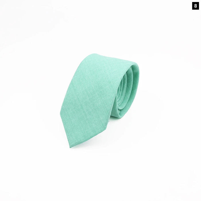 Sage Green Cotton Necktie For Weddings And Parties