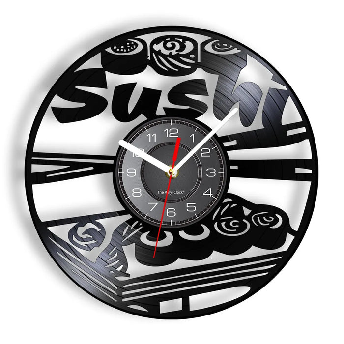 Japanese Cuisine Vinyl Record Clock