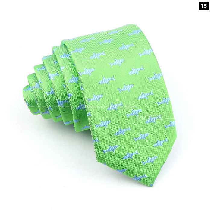 Blue Whale Pattern Tie For Weddings And Daily Wear