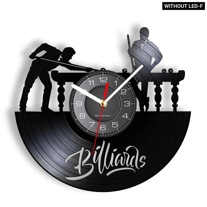 Silent Billiards Vinyl Record Wall Clock