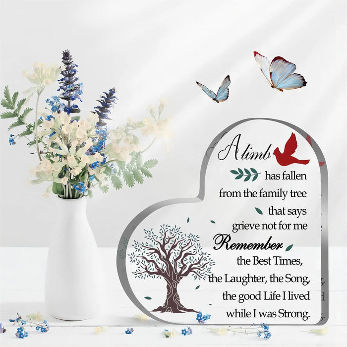 Family Tree Bereavement Sign Acrylic Funeral Gift