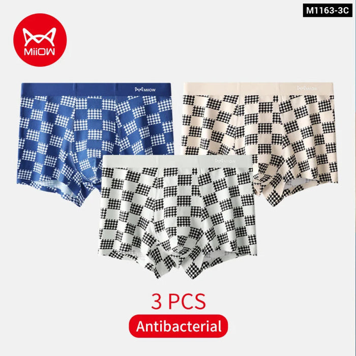 Pack Of 3 Antibacterial Mens Boxers Cotton And Silk