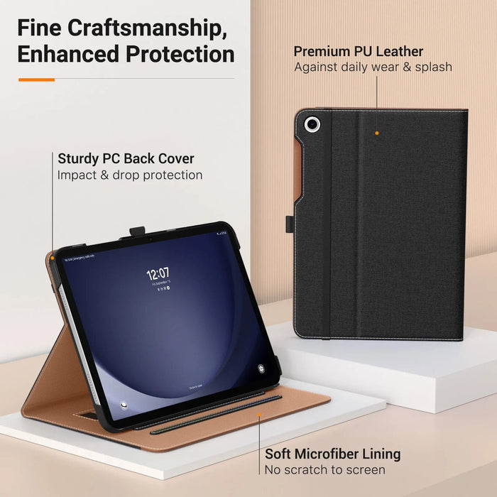 Case for Samsung Galaxy Tab A9+ 11"2023 (SM-X210/SM-X216/SM-X218) PU Leather Multi-Angle Viewing Folding Stand Cover Case