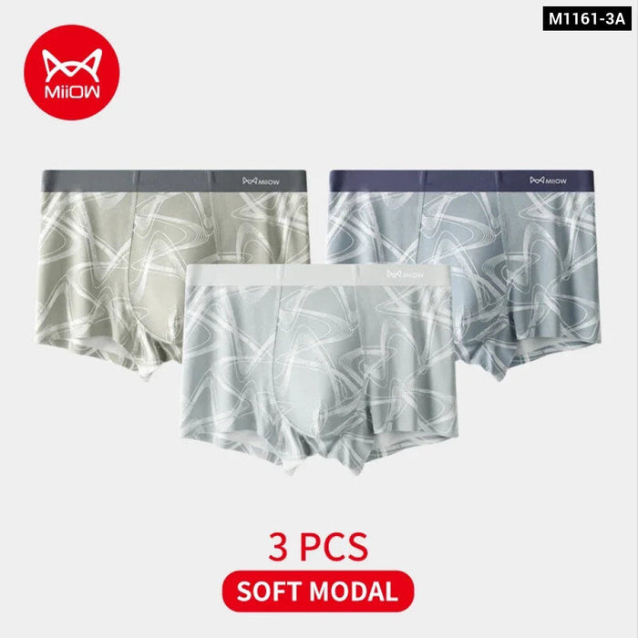 3 Piece Antibacterial Cotton Boxer Shorts For Men