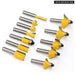 12 Piece 8mm Straight Milling Cutter Set