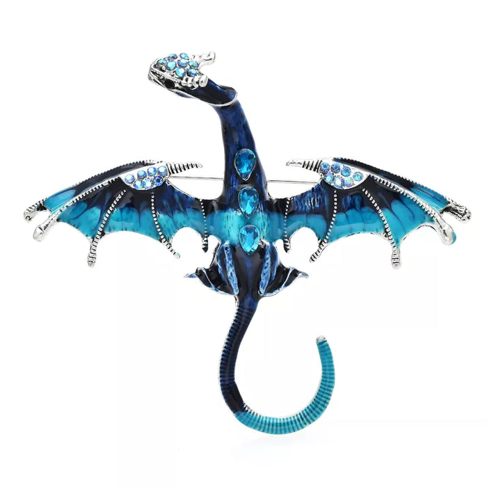 Dragon Brooch Pin Legend Animal Design 4 Colours Gift