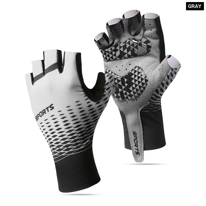 1 Pair Anti-Slip Breathable Fingerless Gym Cycling Gloves