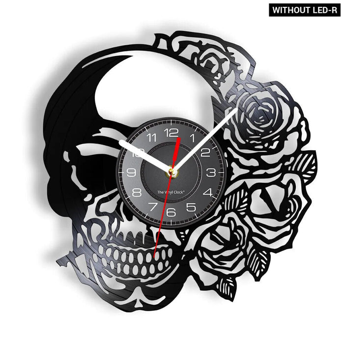 Skull Heads Vinyl Record Wall Clock