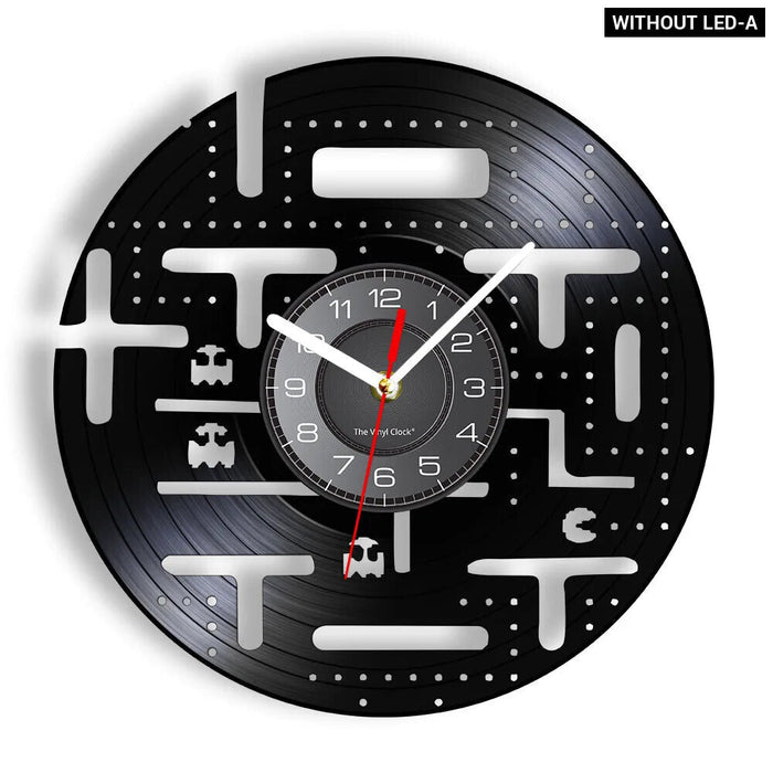 Retro Vinyl Record Wall Clock For Gamer Room Decor