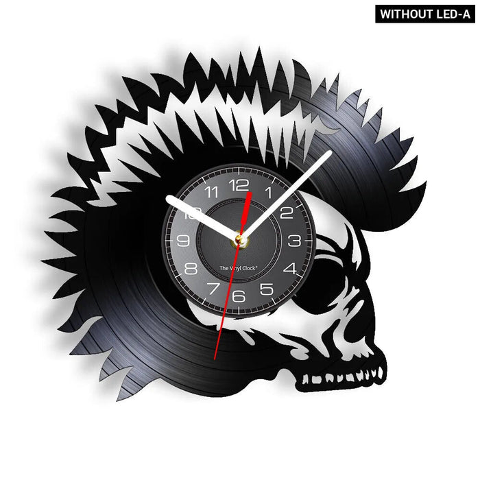 Skull Heads Vinyl Record Wall Clock