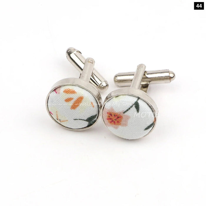 Floral Metal Cufflinks Daily Wear Accessory