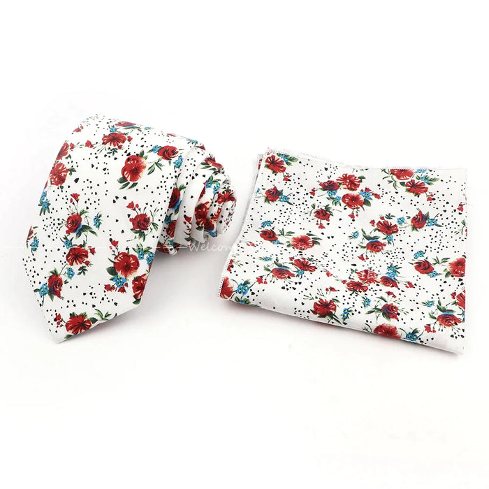 Floral Cotton Tie Set For Parties And Daily Wear