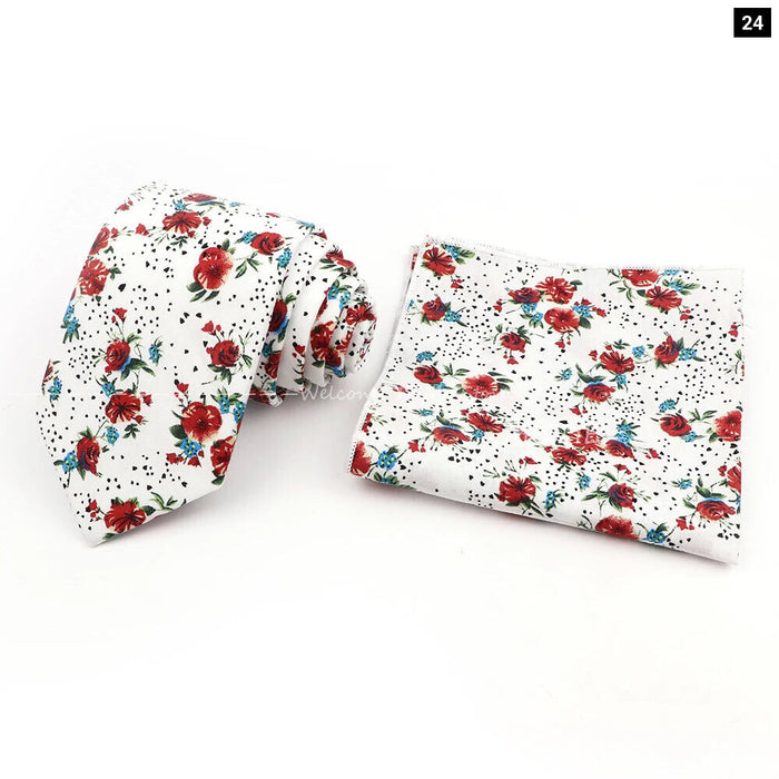 Floral Cotton Tie Set For Parties And Daily Wear