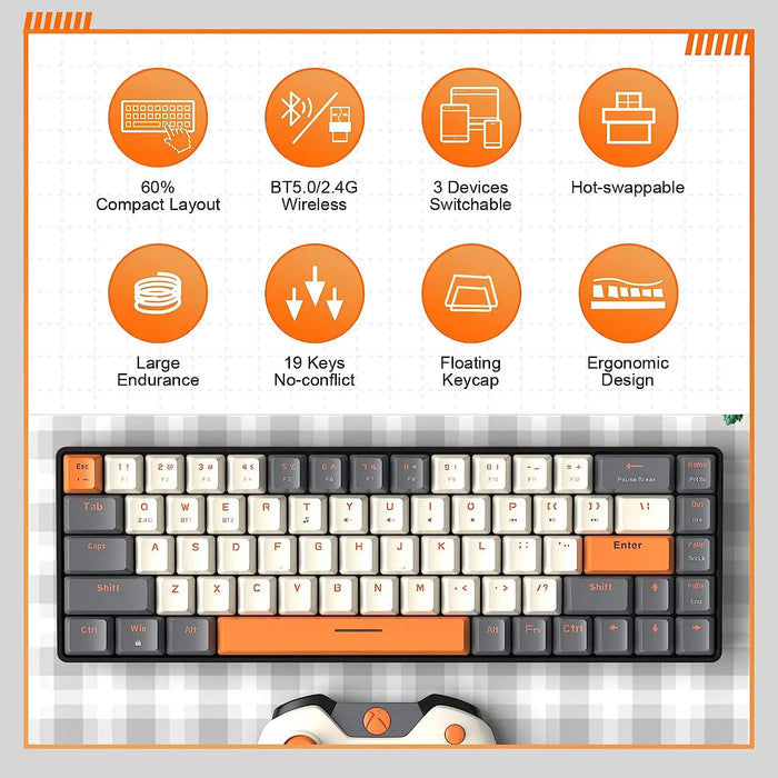 68 Key Wireless Mechanical Keyboard