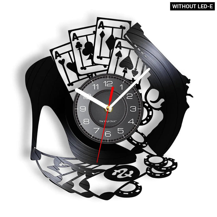 Poker Royal Flush Vinyl Record Wall Clock