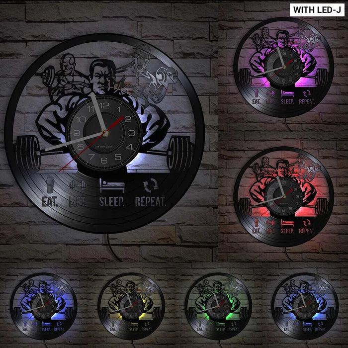 Motivational Fitness Vinyl Record Clock