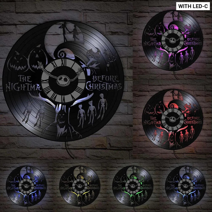 Halloween Nightmare Vinyl Record Wall Clock