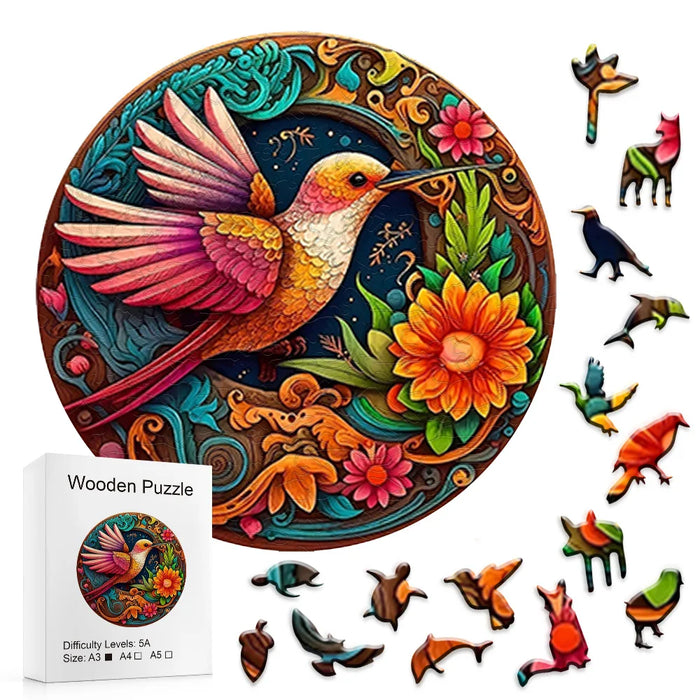 Exquisite Hummingbird Wooden Puzzle