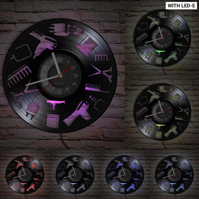 Barber Wall Clock For Hair Salon Interior Design