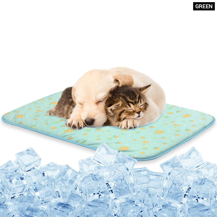 Portable Cooling Mat For Dogs Durable Ice Silk Bed