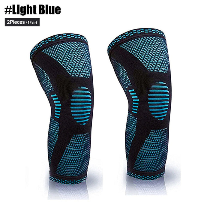 2 Pcs Elastic Nylon Sport Compression Knee Sleeves for Running Cycling