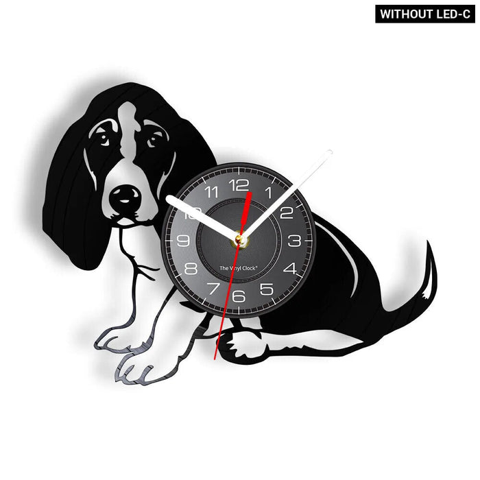 Handmade Basset Hound Vinyl Clock