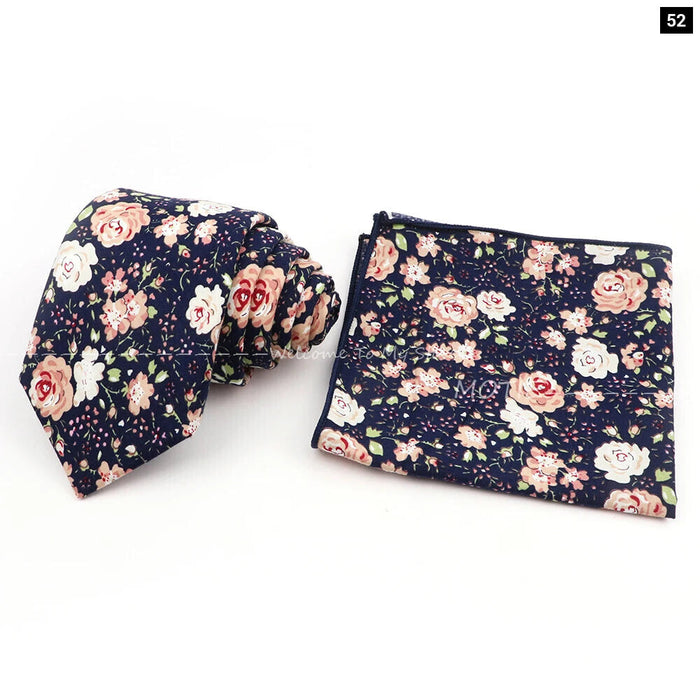 Floral Cotton Tie Set For Parties And Daily Wear