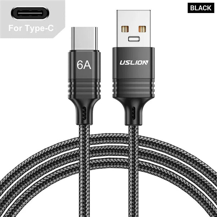 66W Fast Charging Usb C Cable For Samsung Xiaomi