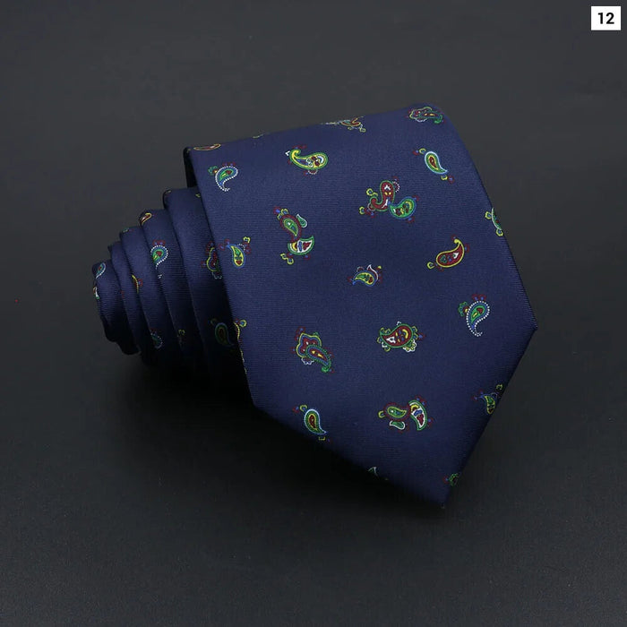 Super Soft Paisley Necktie 7Cm Slim Business Tie For Men