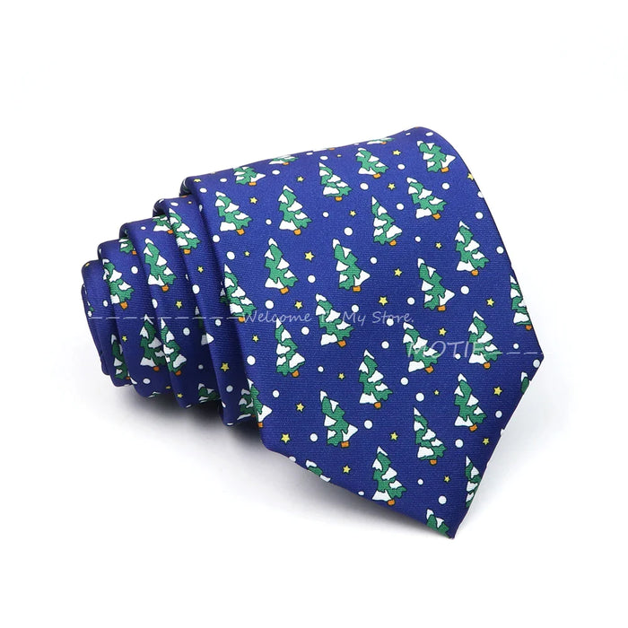 Christmas Necktie Santa Claus Green Tree Tie For Parties And Gifts