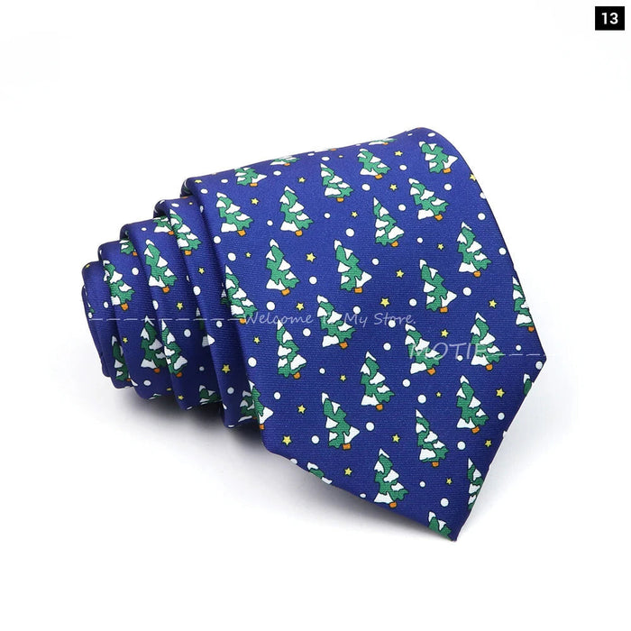 Christmas Necktie Santa Claus Green Tree Tie For Parties And Gifts