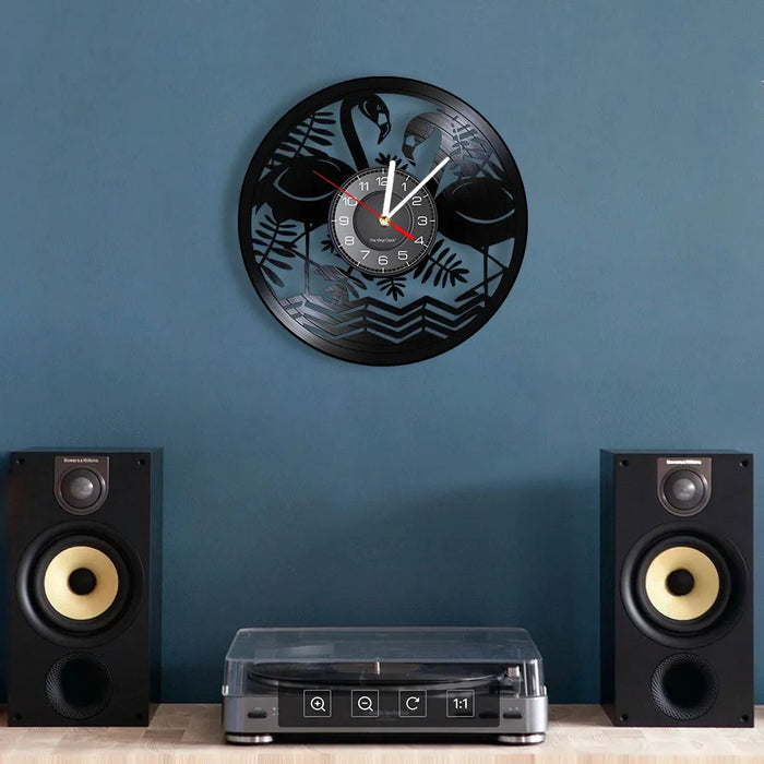 Wild Flamingo Circle Wall Clock