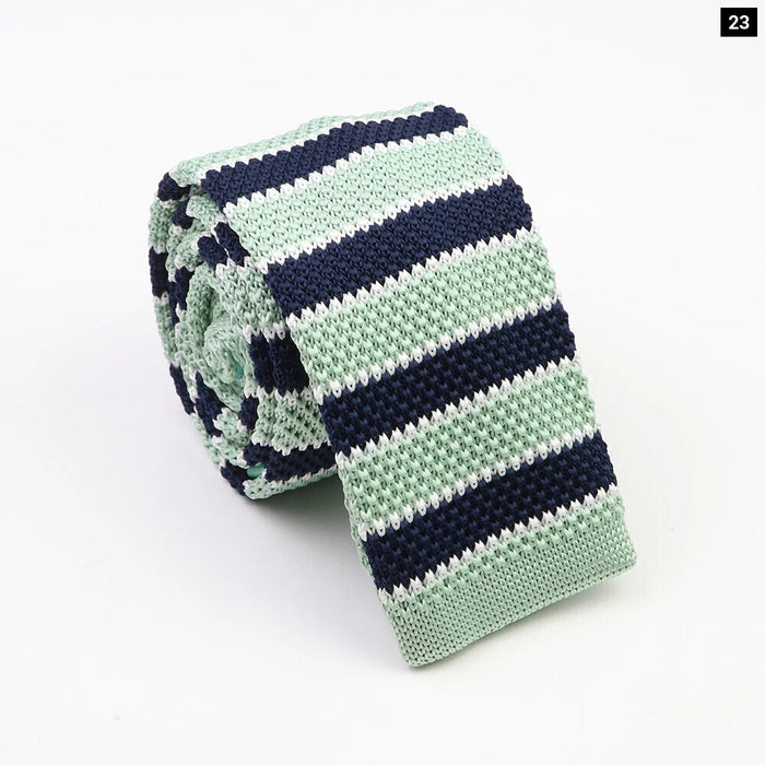 Classic Warm Knit Neck Ties Striped Colourful 6Cm Width