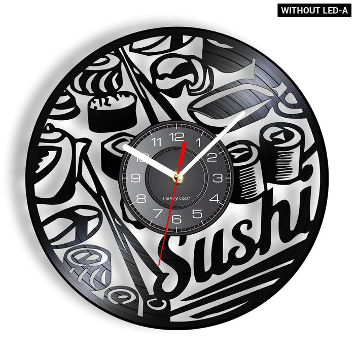 Japanese Cuisine Vinyl Record Clock