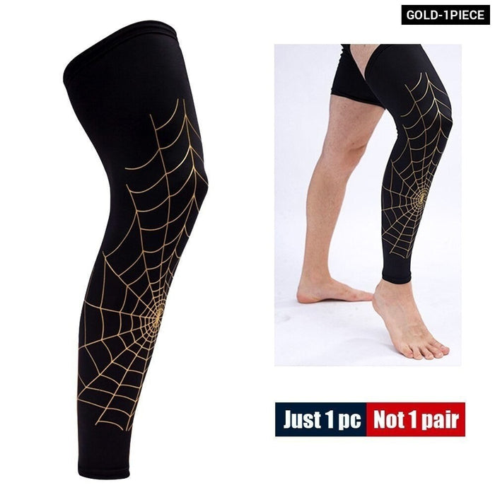 1 Piece Spiderweb Pattern Leg Compression Knee Sleeve For Cycling Running Basketball Football