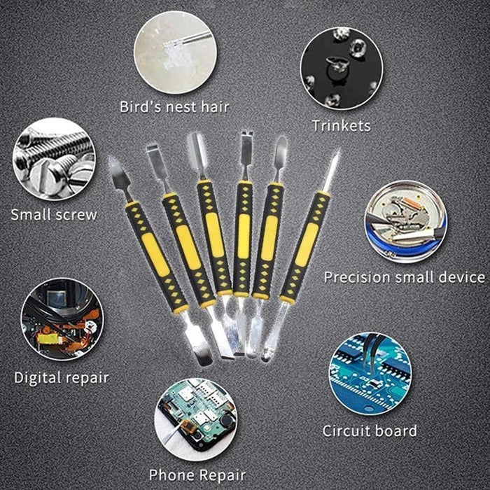 6PCS Metal Crowbar Prying Opening Repair Tool Kit For Mobile Phone Notebook Dual Heads Metal Spudger Home Hand Tools Sets