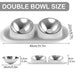 Stainless Steel Double Dog Bowl Anti Skid No Spill