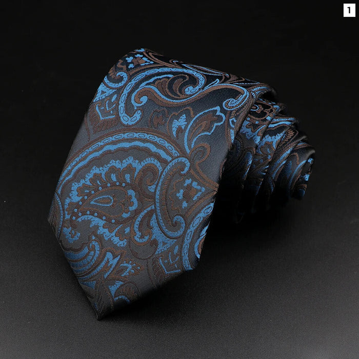 Mens Tie Paisley Floral Striped For Business Weddings And Daily Wear