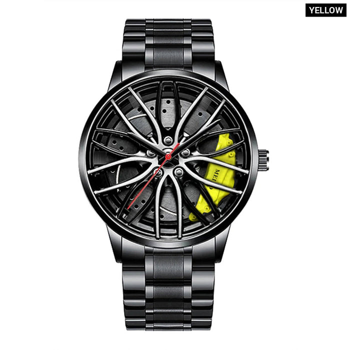 Stainless Steel Car Wheel Mens Watch