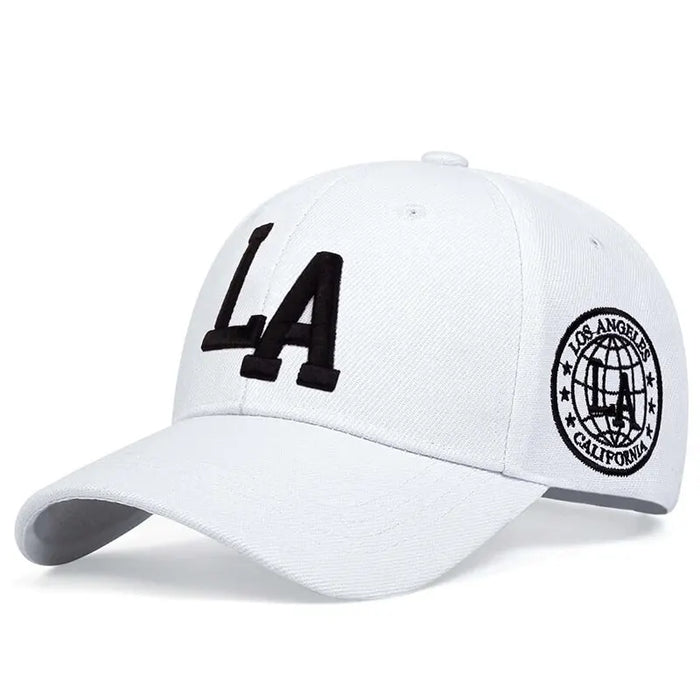 La Letter Embroidery Snapback Baseball Cap Unisex Spring Autumn Outdoor Adjustable Casual Hat