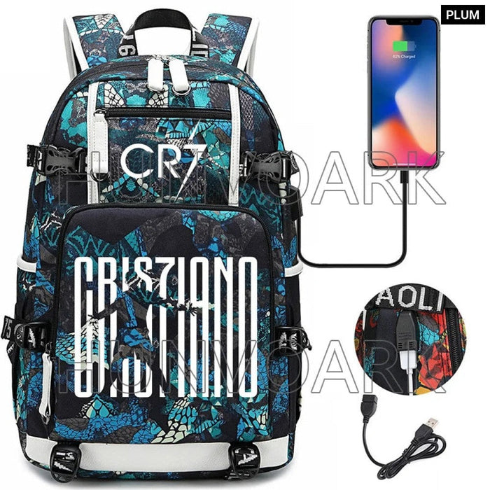 Unisex Cr7 Football Casual Daypack School Bag