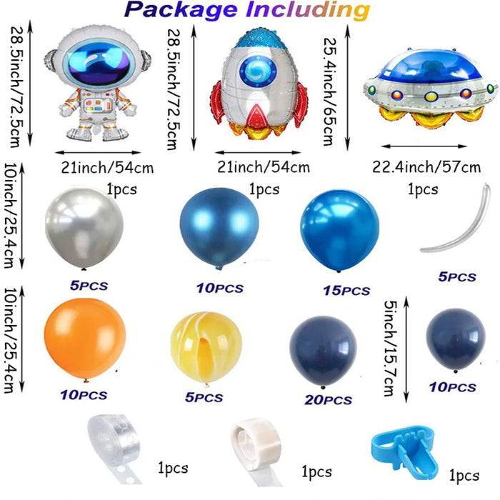 86Pcs Space Themed Aluminum Film Balloon 10" Birthday Decoration Baby Bath Birthday Parties Home Decoration Supplies