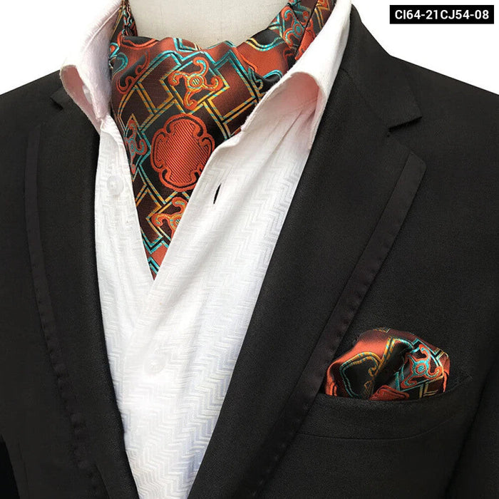 British Gentlemans Jacquard Paisley Ascot Set For Weddings