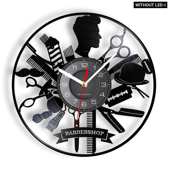 Barber Shop Vinyl Record Wall Clock