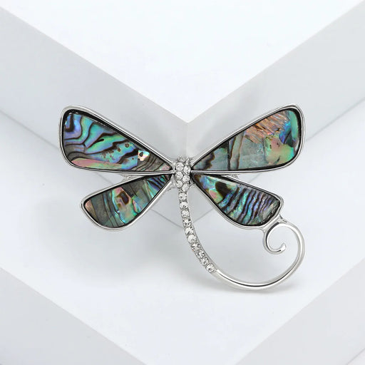 Vintage Dragonfly Lapel Pin Abalone Shell Brooch For Women