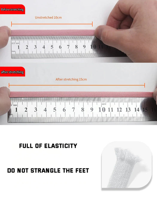 Elastic Sneakers Magnetic Lock Without 8Mm Widened Flat Ties Shoe Laces For Kids & Adults Shoes