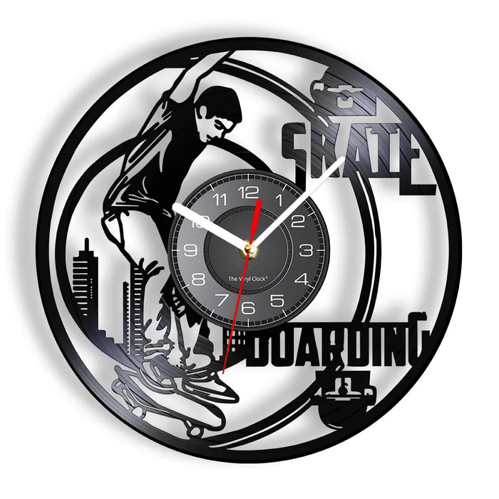 Extreme Sports Skateboard Vinyl Record Wall Clock