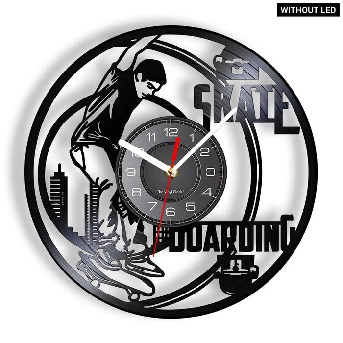 Extreme Sports Skateboard Vinyl Record Wall Clock