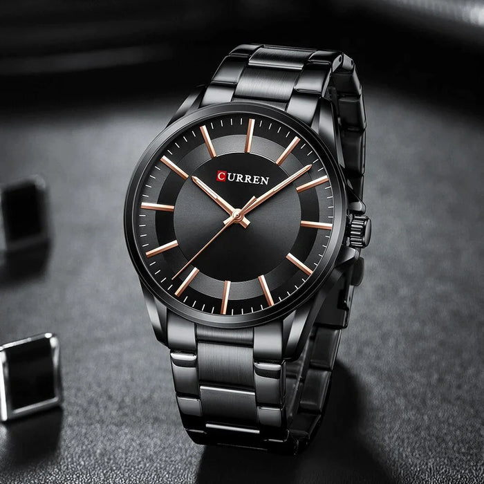 Fashion Mens Watches Stainless Steel Band Business Quartz Wristwatches For Man Luminous Hands Clock Male